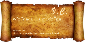Váradi Cipriána névjegykártya